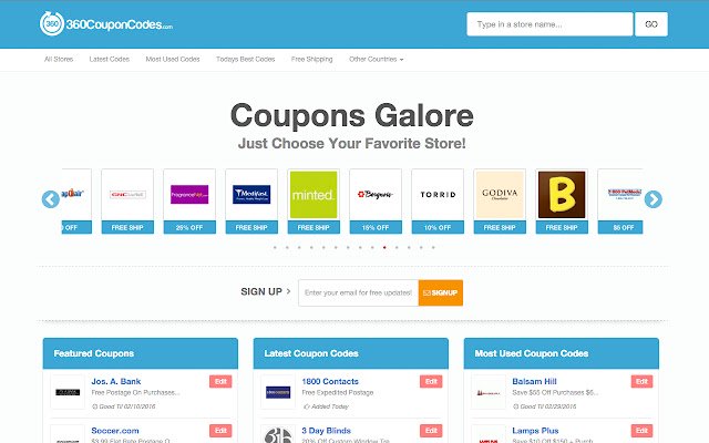 360CouponCodes.com  from Chrome web store to be run with OffiDocs Chromium online