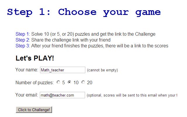 4 Numbers game challenge  from Chrome web store to be run with OffiDocs Chromium online