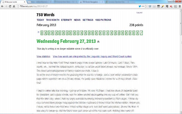 750 Words Navigation  from Chrome web store to be run with OffiDocs Chromium online