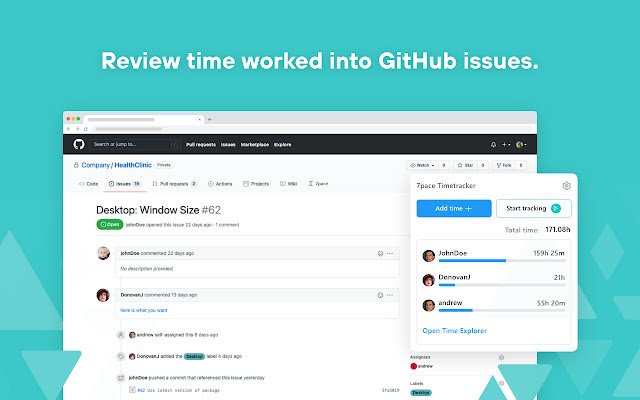 7pace Timetracker for GitHub  from Chrome web store to be run with OffiDocs Chromium online