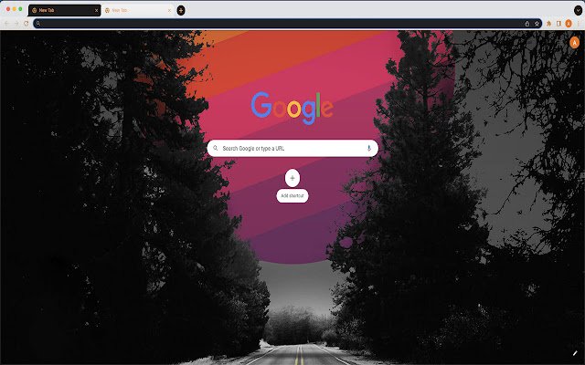 Abstract Forest Road Theme  from Chrome web store to be run with OffiDocs Chromium online