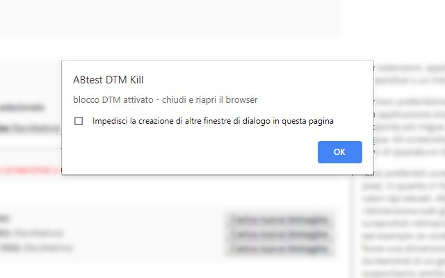 ABtest DTM Kill  from Chrome web store to be run with OffiDocs Chromium online