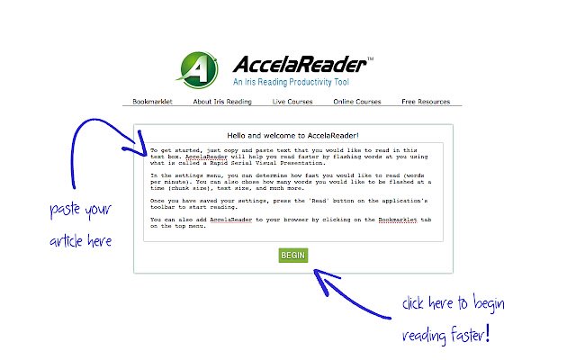 AccelaReader aus dem Chrome Web Store zur Ausführung mit OffiDocs Chromium online