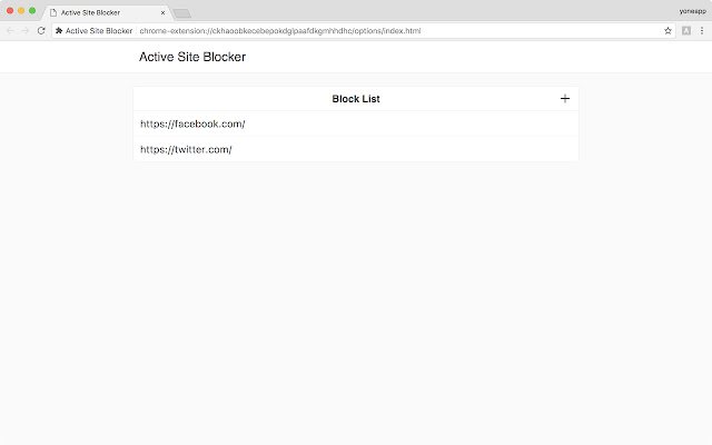 Active Site Blocker  from Chrome web store to be run with OffiDocs Chromium online