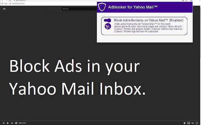 Adblocker para Yahoo Mail™ de Chrome web store para ejecutarse con OffiDocs Chromium en línea