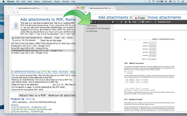 Добавление вложений в PDF, удаление вложений из интернет-магазина Chrome для запуска с помощью OffiDocs Chromium онлайн