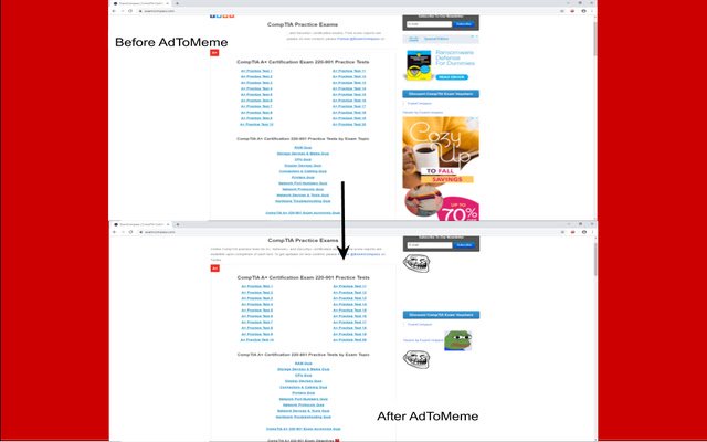 AdToMeme  from Chrome web store to be run with OffiDocs Chromium online