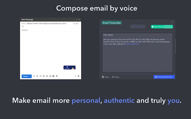 Ahoy for Chrome Voice composer for Gmail  from Chrome web store to be run with OffiDocs Chromium online