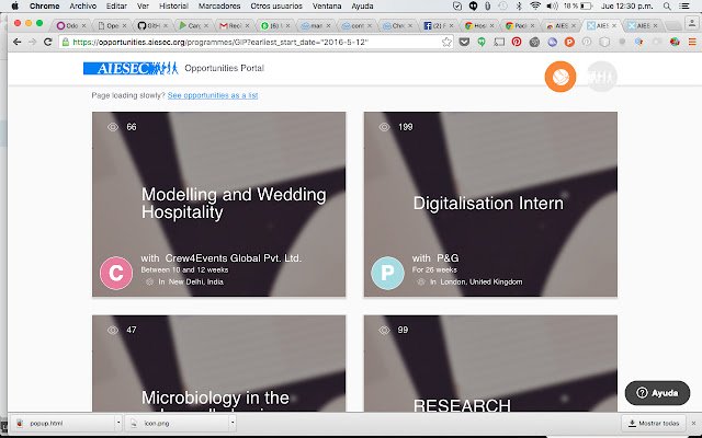 AIESEC in new tab  from Chrome web store to be run with OffiDocs Chromium online