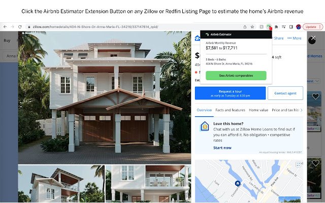 Airbnb Estimator Awning  from Chrome web store to be run with OffiDocs Chromium online