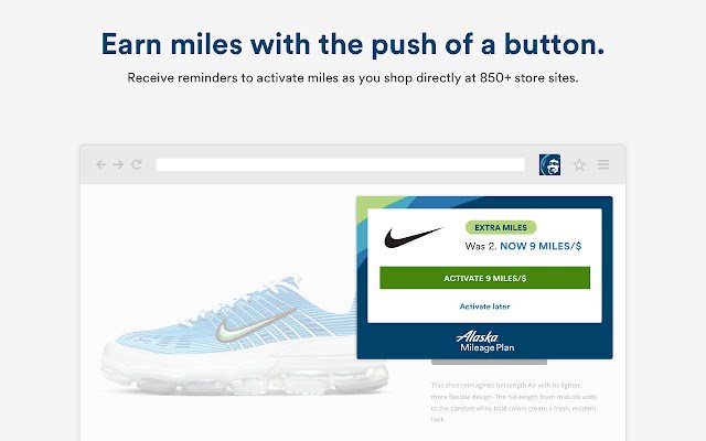 Alaska Airlines Mileage Plan™ Shopping button  from Chrome web store to be run with OffiDocs Chromium online