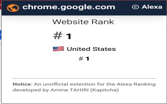 AlexaRanking  from Chrome web store to be run with OffiDocs Chromium online