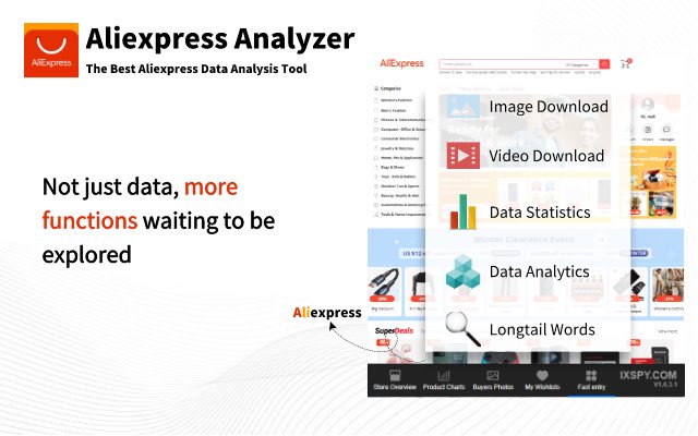 Chrome ウェブストアの Aliexpress Analyzer が OffiDocs Chromium オンラインで実行可能に