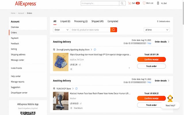 AliVoice Get AliExpress Invoice  Receipt  from Chrome web store to be run with OffiDocs Chromium online