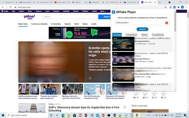 AllTube Player  from Chrome web store to be run with OffiDocs Chromium online