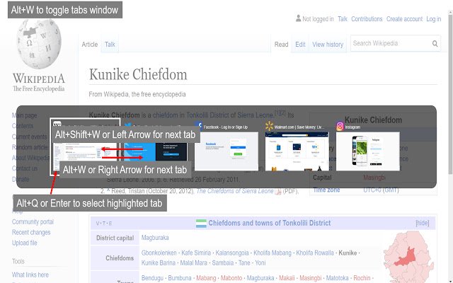 Alt+Tab dari toko web Chrome untuk dijalankan dengan OffiDocs Chromium online