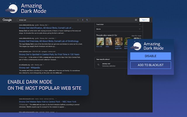 Amazing Dark Mode  from Chrome web store to be run with OffiDocs Chromium online