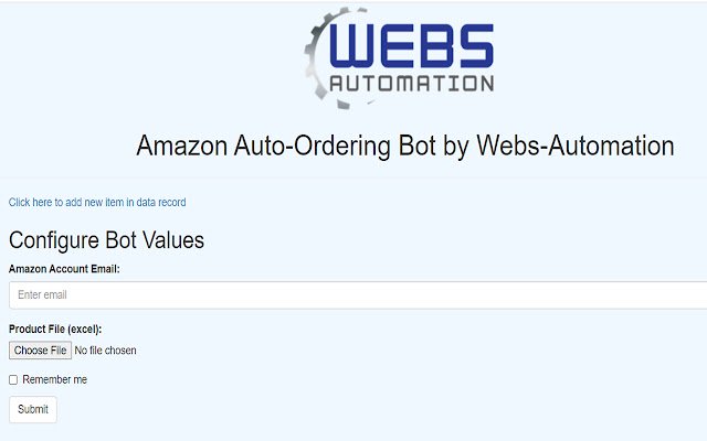 Amazon Auto Ordering  from Chrome web store to be run with OffiDocs Chromium online