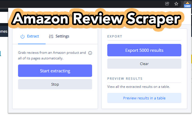 Amazon Review Scraper Export to CSV  from Chrome web store to be run with OffiDocs Chromium online