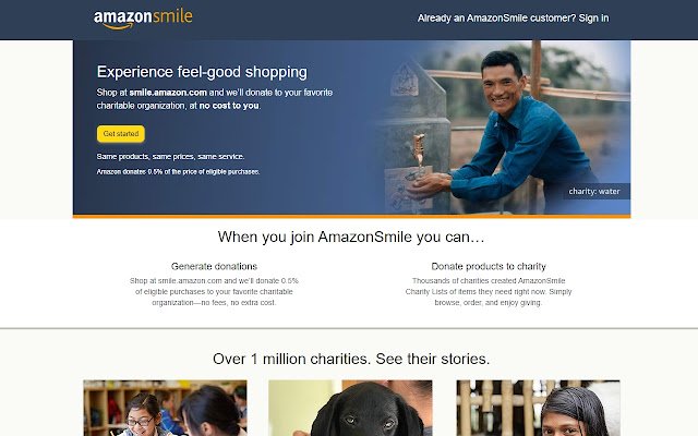 Amazon Smile Helper  from Chrome web store to be run with OffiDocs Chromium online