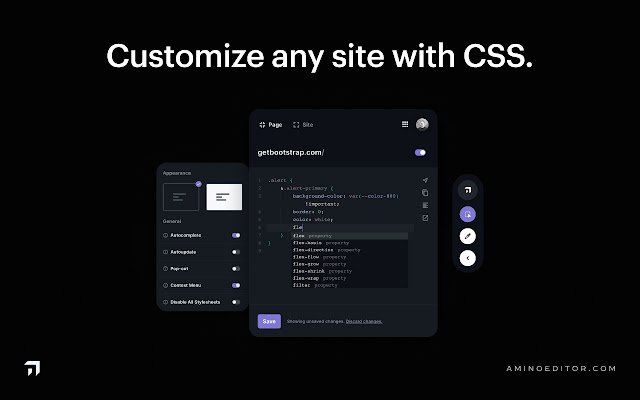 Amino: CSS Live Editor  from Chrome web store to be run with OffiDocs Chromium online