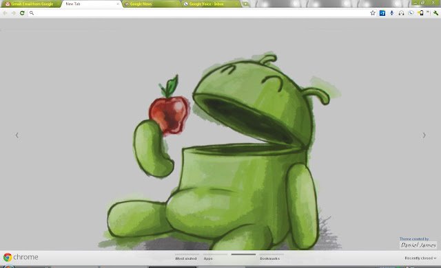 Android Eating an Apple  from Chrome web store to be run with OffiDocs Chromium online