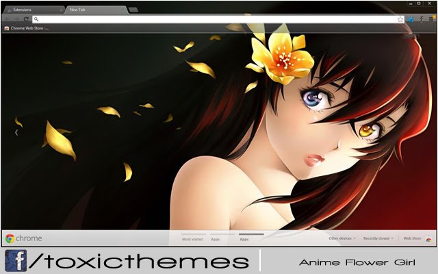 Anime Flower из интернет-магазина Chrome будет работать с OffiDocs Chromium online