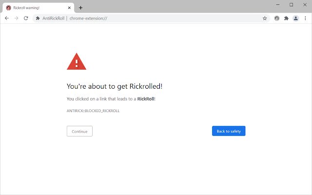 AntiRickRoll از فروشگاه وب Chrome با OffiDocs Chromium به صورت آنلاین اجرا می شود