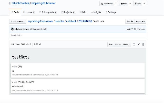 Apache Zeppelin Github Viewer  from Chrome web store to be run with OffiDocs Chromium online