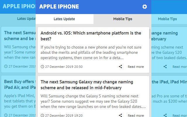 Apple iPhone Latest News Update  from Chrome web store to be run with OffiDocs Chromium online