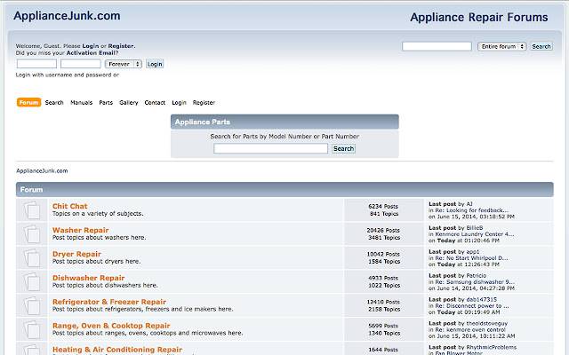 ApplianceJunk.com Reparación de electrodomésticos de Chrome web store para ejecutarse con OffiDocs Chromium en línea