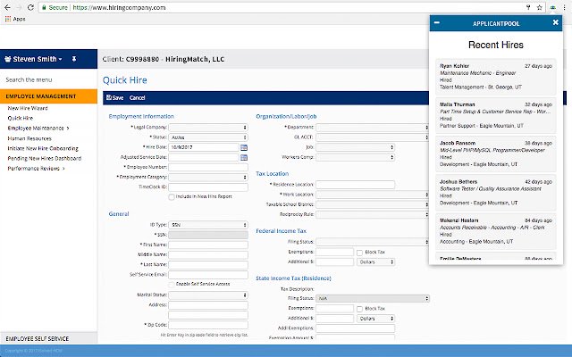 ApplicantPool mula sa Chrome web store na tatakbo sa OffiDocs Chromium online