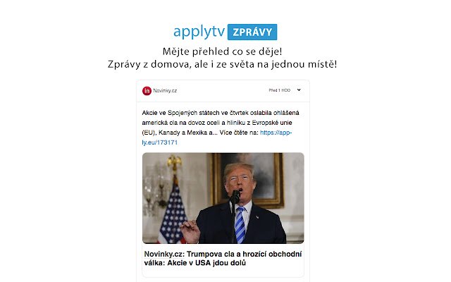 Applytv Zprávy aus dem Chrome Web Store kann mit OffiDocs Chromium online ausgeführt werden