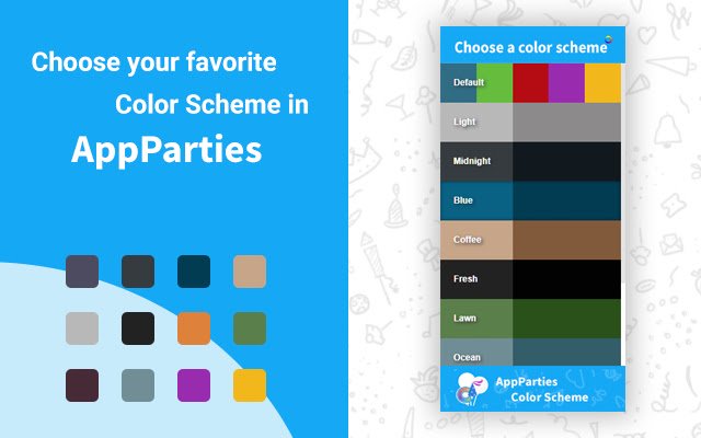 AppParties Color scheme  from Chrome web store to be run with OffiDocs Chromium online