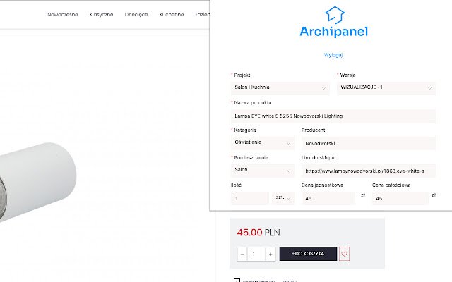 Archipanel  from Chrome web store to be run with OffiDocs Chromium online