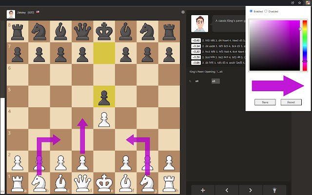 Arrow Painter für Chess.com aus dem Chrome Web Store kann mit OffiDocs Chromium online ausgeführt werden