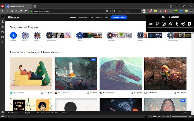 Art Search  from Chrome web store to be run with OffiDocs Chromium online