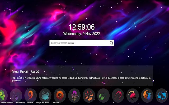 Astro Rhythms Tab New Tab  from Chrome web store to be run with OffiDocs Chromium online