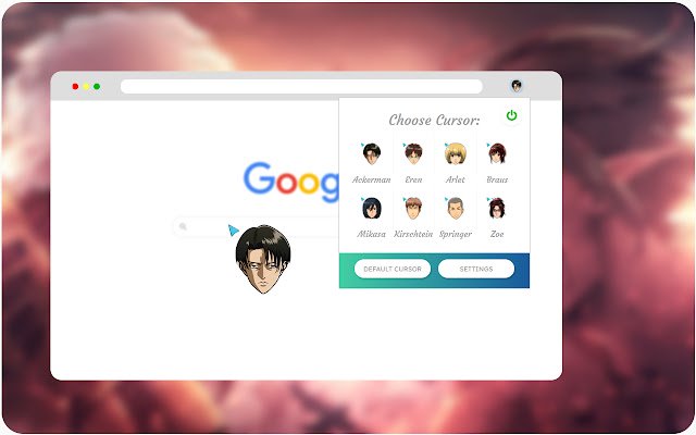 Attack on Titan Cursors  from Chrome web store to be run with OffiDocs Chromium online