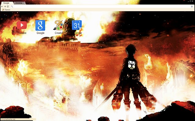 Тема Attack on Titans 1920x1080 из интернет-магазина Chrome будет работать с OffiDocs Chromium online