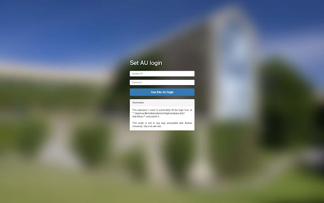 AU BlackBoard Auto Login  from Chrome web store to be run with OffiDocs Chromium online