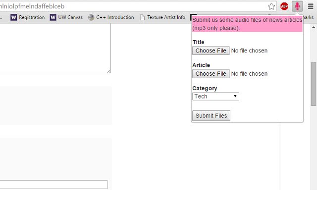 Audio News Submit  from Chrome web store to be run with OffiDocs Chromium online