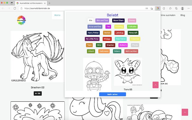 Ausmalbilder  from Chrome web store to be run with OffiDocs Chromium online