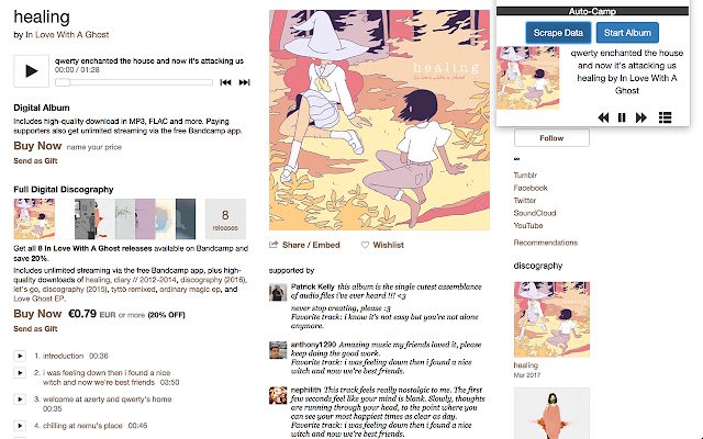 Auto BandCamp  from Chrome web store to be run with OffiDocs Chromium online