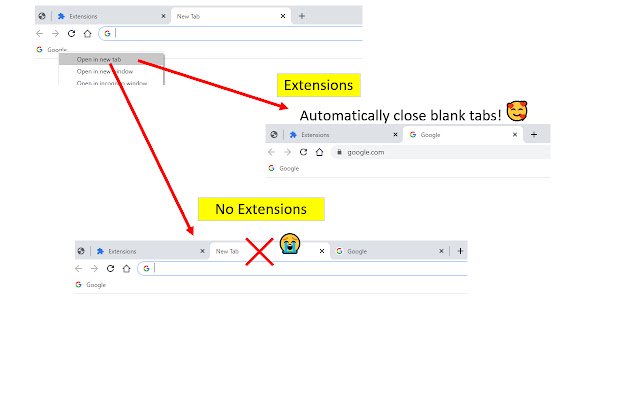 AutoCloseBlankTab  from Chrome web store to be run with OffiDocs Chromium online