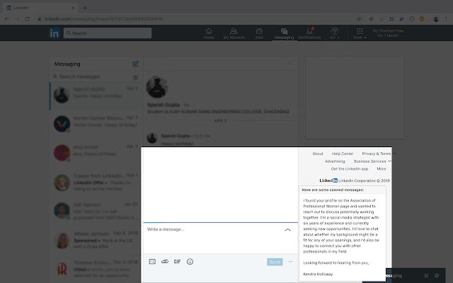 Autocomplete for LinkedIn  from Chrome web store to be run with OffiDocs Chromium online