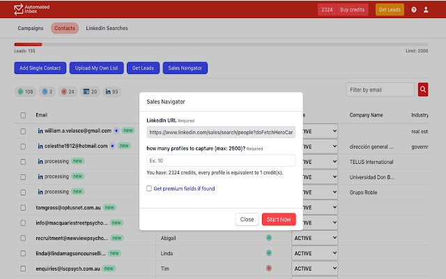 Automated Inbox Find Verified B2B Leads  from Chrome web store to be run with OffiDocs Chromium online