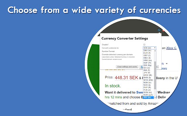 Automatic Currency Converter  from Chrome web store to be run with OffiDocs Chromium online