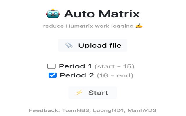 Auto Matrix  from Chrome web store to be run with OffiDocs Chromium online