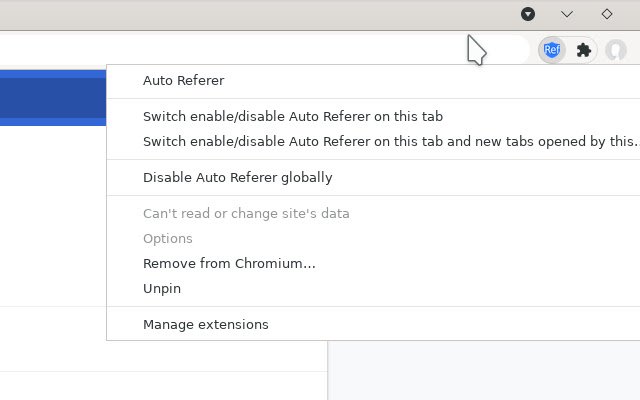 Auto Referer  from Chrome web store to be run with OffiDocs Chromium online